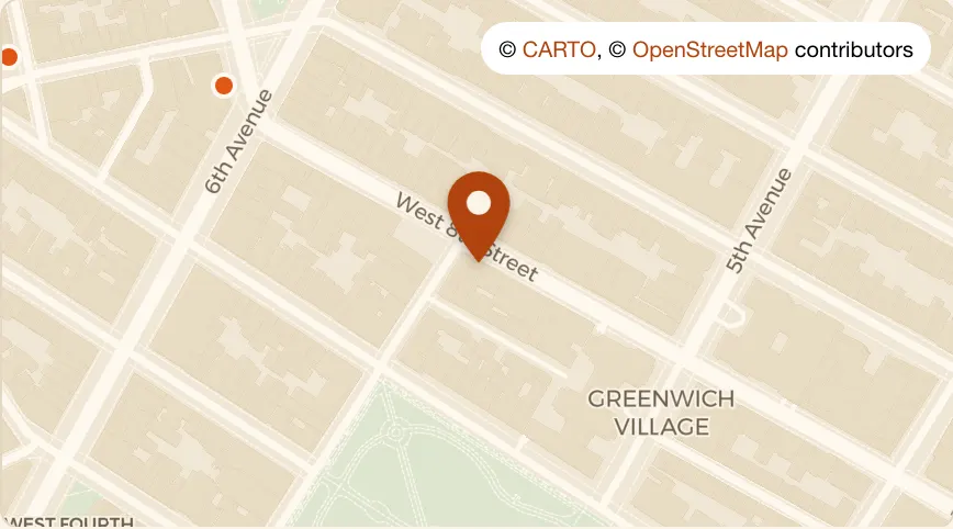 Map: 8th Street Winecellar at 28 W 8th St, Greenwich Village