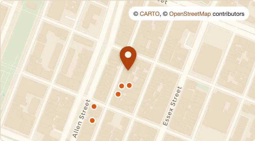 Map: After Eden at 162 Orchard St, Lower East Side