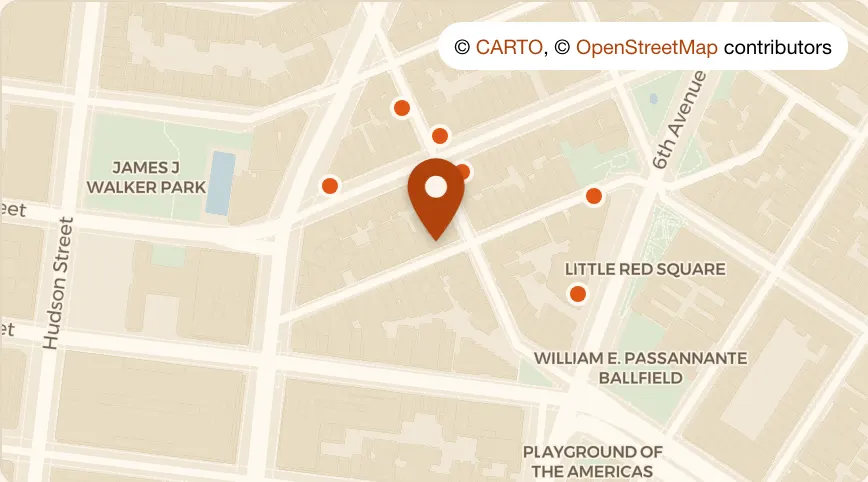 Map: Ama Raw Bar West Village at 39 Downing St, West Village