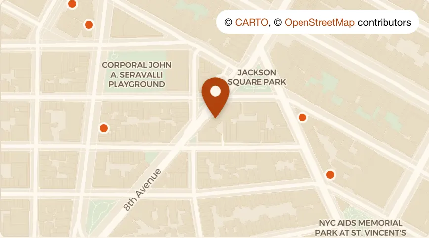 Map: Art Bar at 52 8th Avenue, West Village