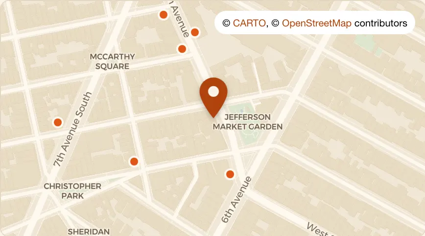 Map: Arvine at 19 Greenwich Ave, West Village