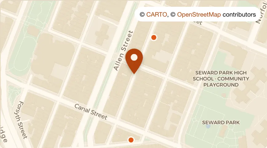 Map: Bar Belly at 14 Orchard St, Chinatown
