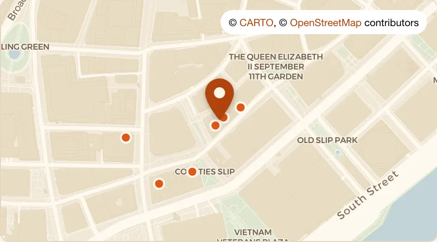 Map: Beckett's at 81 Pearl St, Financial District