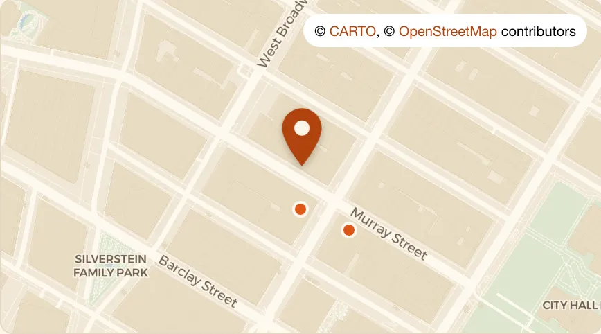 Map: Benares at 45 Murray St, Tribeca