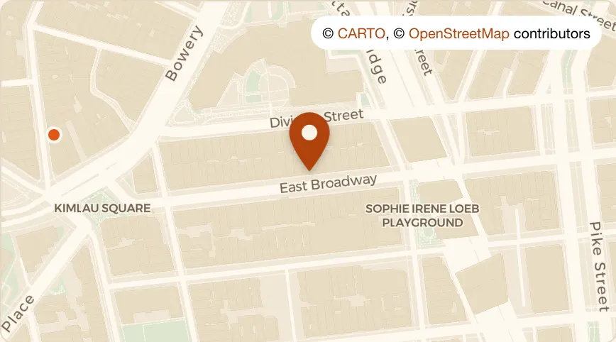 Map: Binondo at 50 East Broadway, Two Bridges