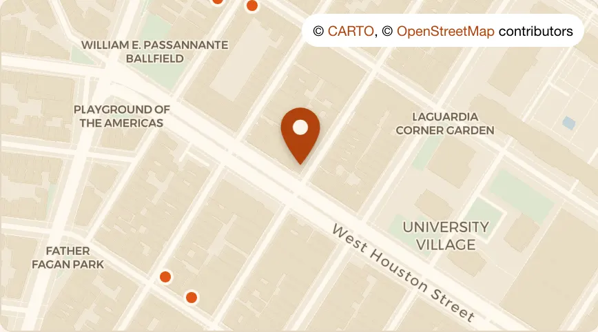 Map: Blue Haven West at 108 W Houston St, West Village
