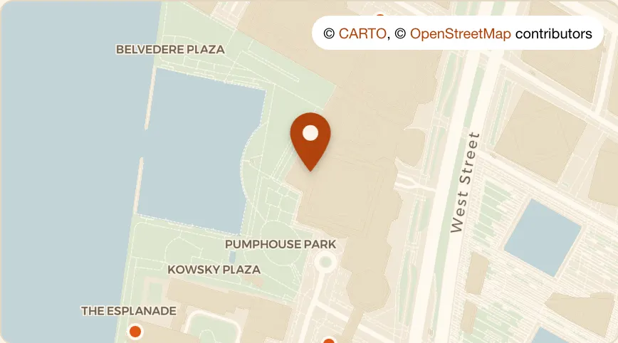 Map: Blue Ribbon Sushi Bar at Hudson Eats at 225 Liberty St, Battery Park City