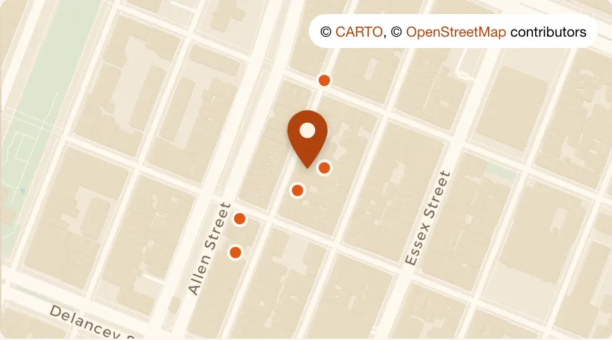 Map: Boho Karaoke Orchard at 152 Orchard St, Lower East Side