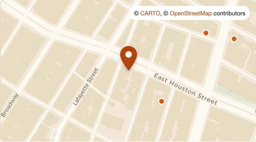 Map: Botanica Bar at 47 E Houston St, Nolita