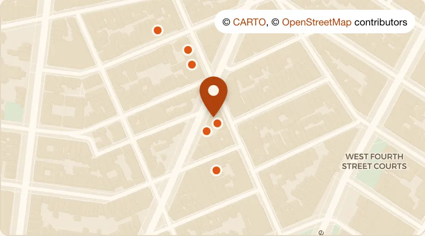 Map: Caliente Cab at 61 7th Avenue South, West Village