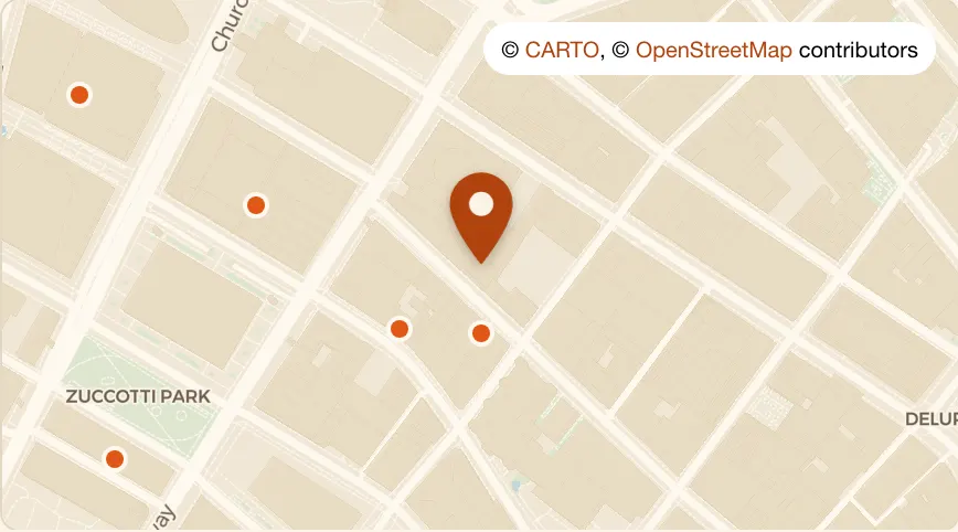 Map: Carragher's at Basement Bar, Financial District