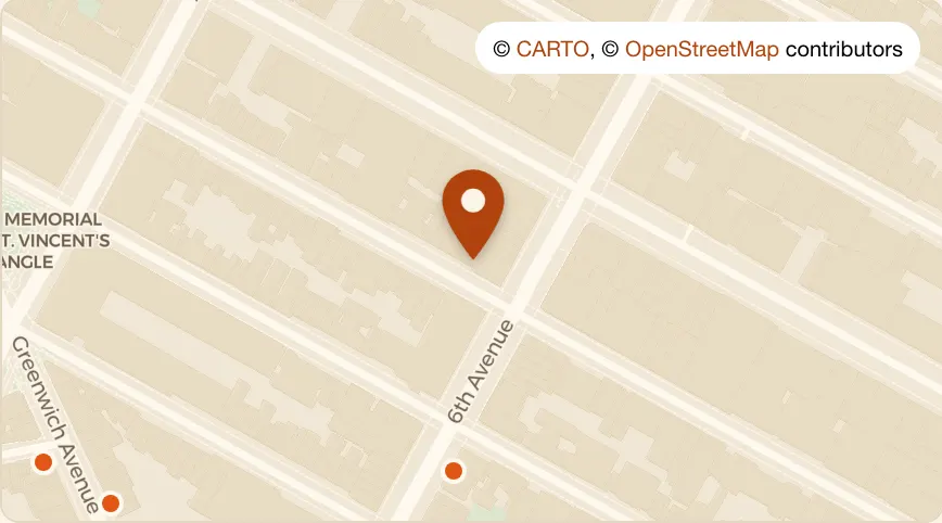 Map: Cecchi's at 105 W 13th St, Greenwich Village