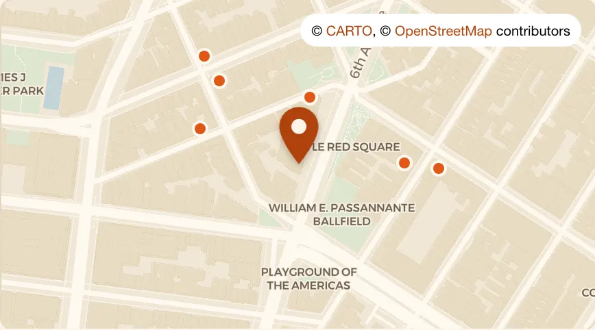 Map: Cha Cha Tang at 257 6th Ave, West Village