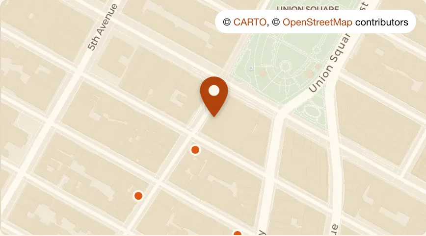 Map: Cheers Union Square at 121 University Pl, Greenwich Village