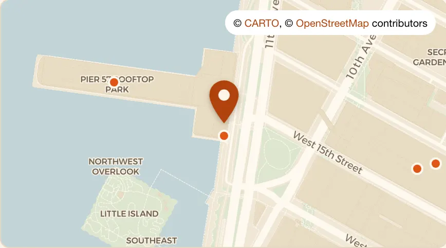 Map: City Winery New York City at 25 11th Ave, Chelsea
