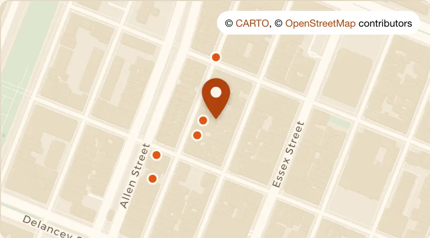 Map: Close Up at 154 Orchard St, Lower East Side