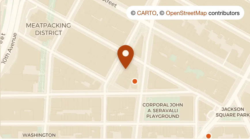 Map: Coffee + Cocktails at 18 9th Ave, West Village