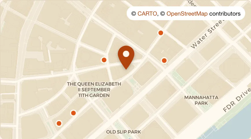 Map: Continental Sports Lounge at 82 Beaver St, Financial District
