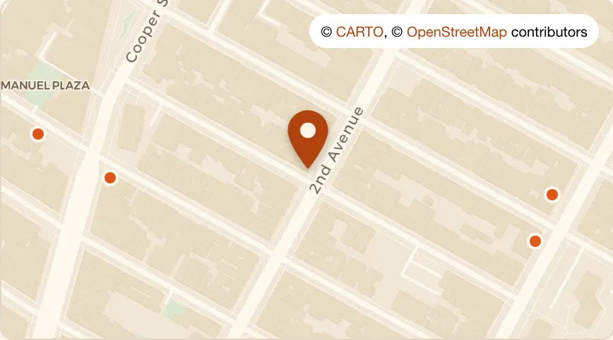 Map: Cooper's Craft & Cocktails at 87 Second Avenue, East Village