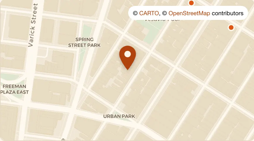 Map: Cork Wine Bar (Soho) at 69 Thompson St, SoHo