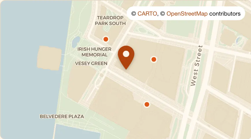 Map: El Vez at 259 Vesey Street, Battery Park City