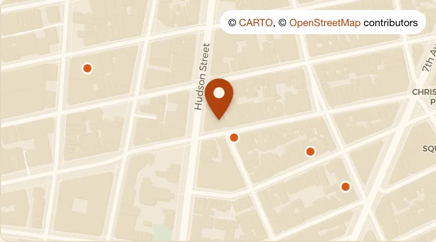 Map: Employees Only at 510 Hudson St, West Village