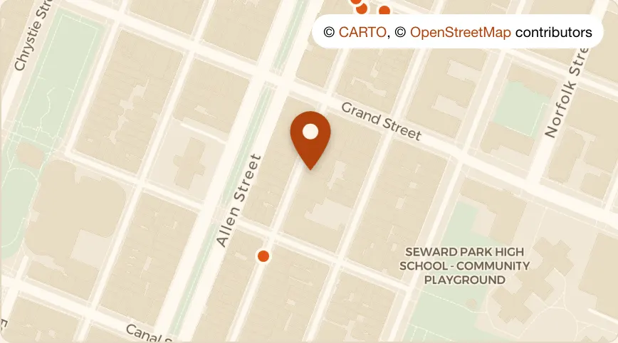 Map: Gather at 54 Orchard St Storefront 2, Chinatown