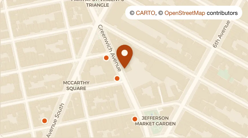 Map: Greenwich Treehouse at 46 Greenwich Ave, Greenwich Village