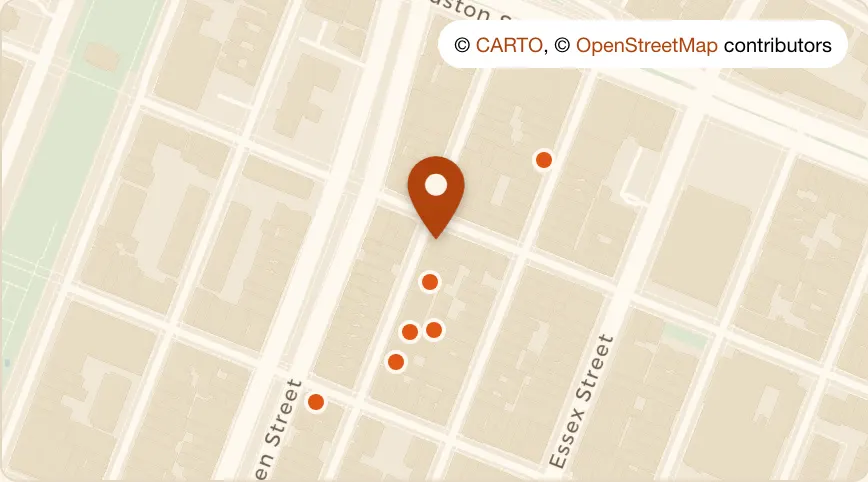 Map: Hair of the Dog at 168 Orchard Street, Lower East Side