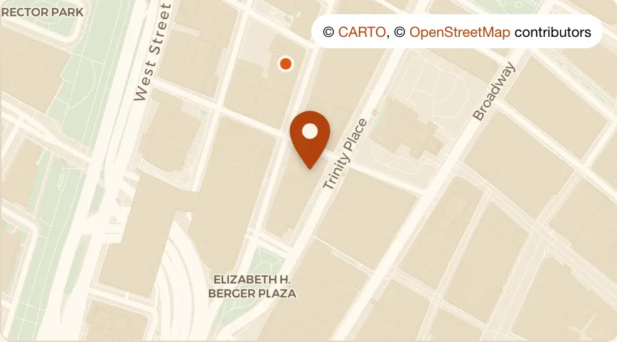 Map: Half Moon at 50 Trinity Pl, Financial District