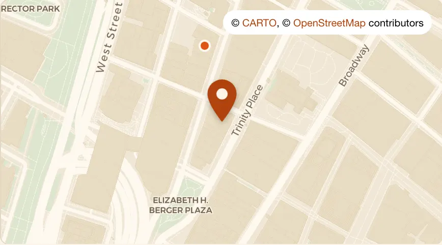 Map: Half Moon at 50 Trinity Pl, Financial District