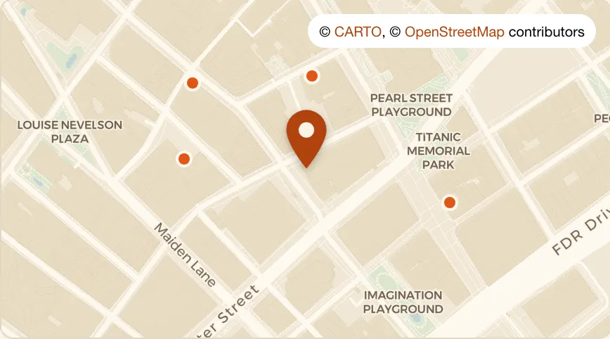 Map: Hey Thai at 127 John St, Financial District