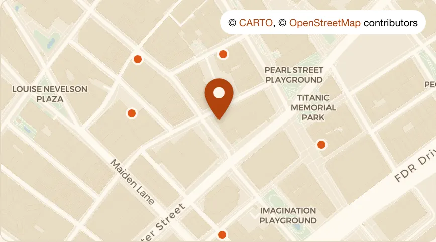 Map: Hey Thai at 127 John St, Financial District