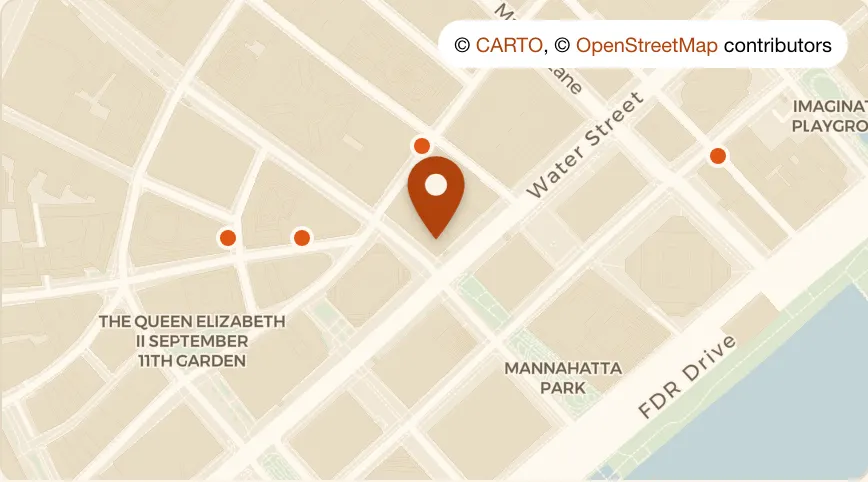 Map: Highwater Rooftop at 120 Water Street, Financial District