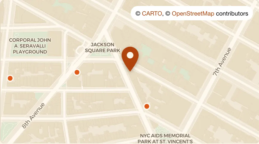 Map: Jack & Charlie’s No. 118 at 118 Greenwich Ave, West Village