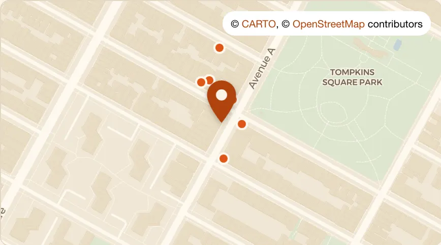 Map: Kazuza at 107 Avenue A, East Village