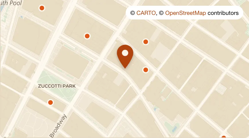 Map: La Parisienne at 9 Maiden Lane, Financial District