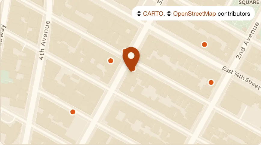 Map: Linen Hall at 101 3rd Avenue, East Village