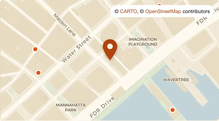 Map: Lithos Mediterranean Cuisine at 151 Maiden Ln, Financial District
