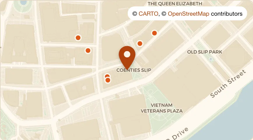 Map: Lucky Tiger at 66 Pearl St, Financial District