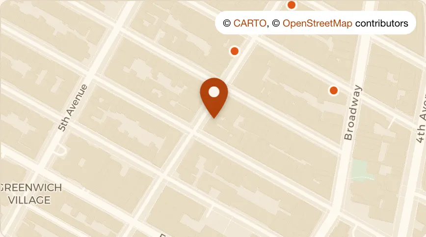Map: Maman at 67 University Place, Greenwich Village