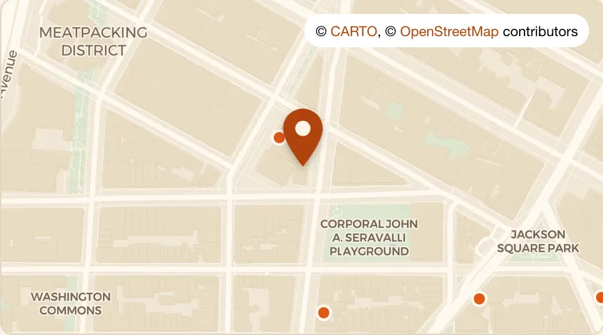Map: Mēdüzā Mediterrania at 657 Hudson Street, West Village