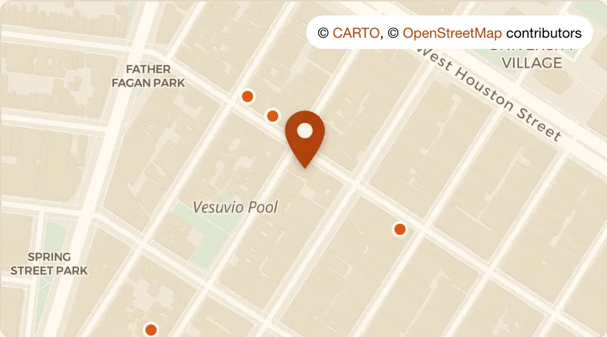 Map: Milady's at 160 Prince St. New York, SoHo