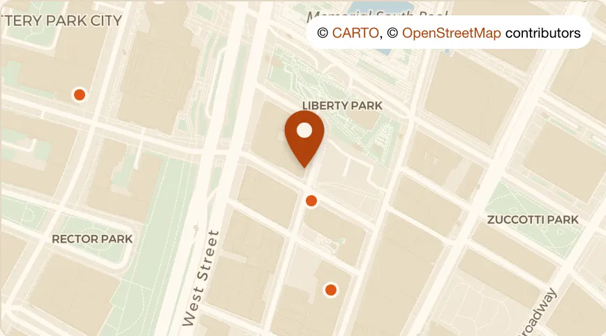Map: Morton's The Steakhouse at 136 Washington Street, Financial District