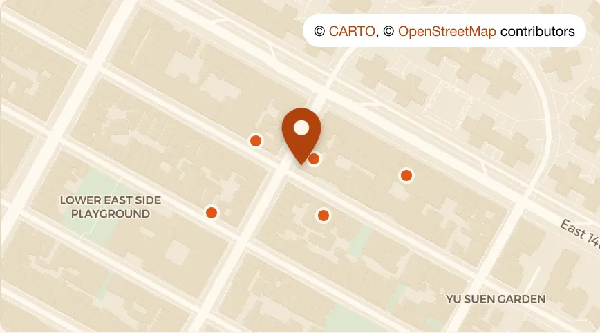 Map: Motel No Tell at 212 Avenue A, East Village
