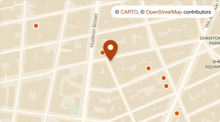 Map: North Fork at 122 Christopher Street, West Village