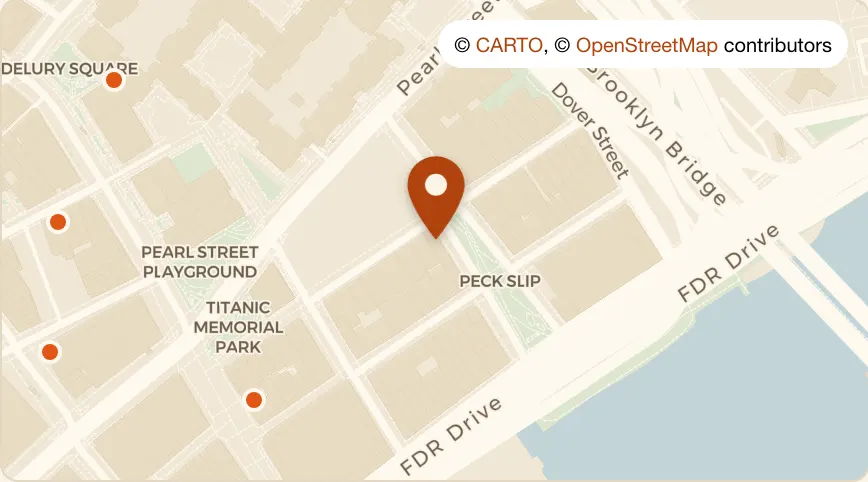 Map: Quick Eternity at 22 Peck Slip, Financial District