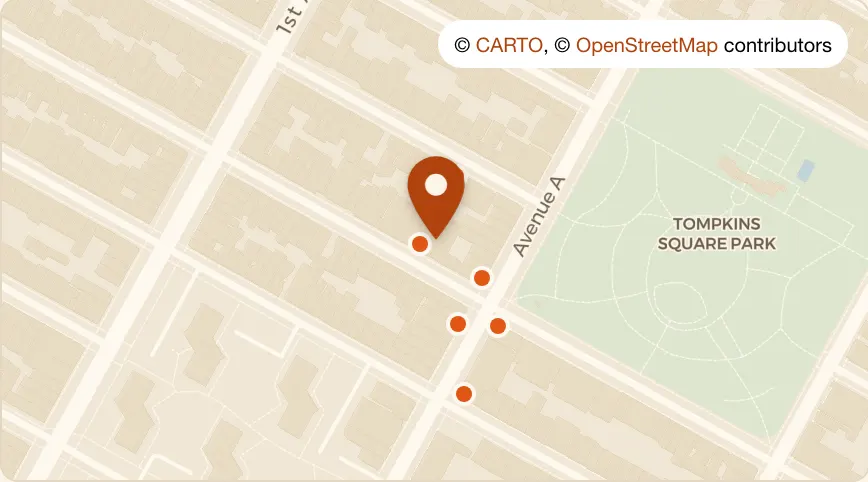 Map: Rosso at 127 E 7th St, East Village