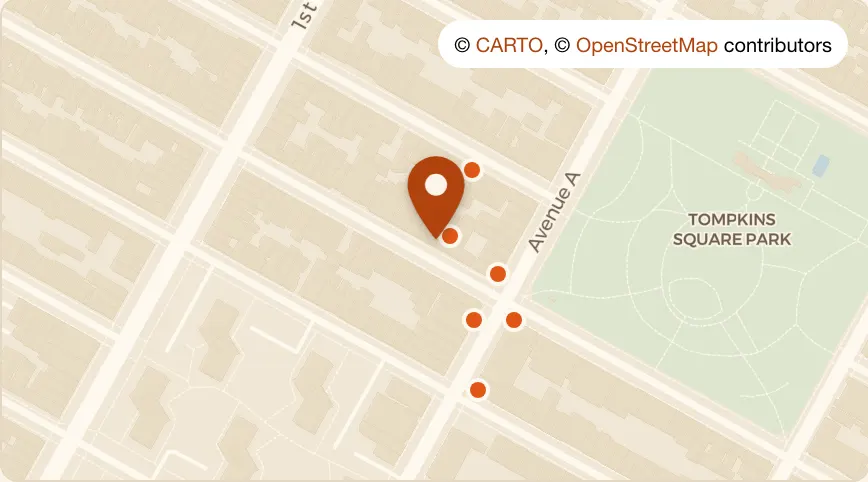 Map: Ruffian at 125 E 7th St, East Village