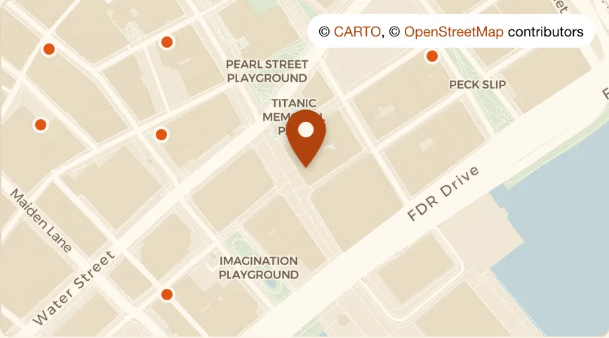 Map: Sadie's at 19 Fulton St, Financial District